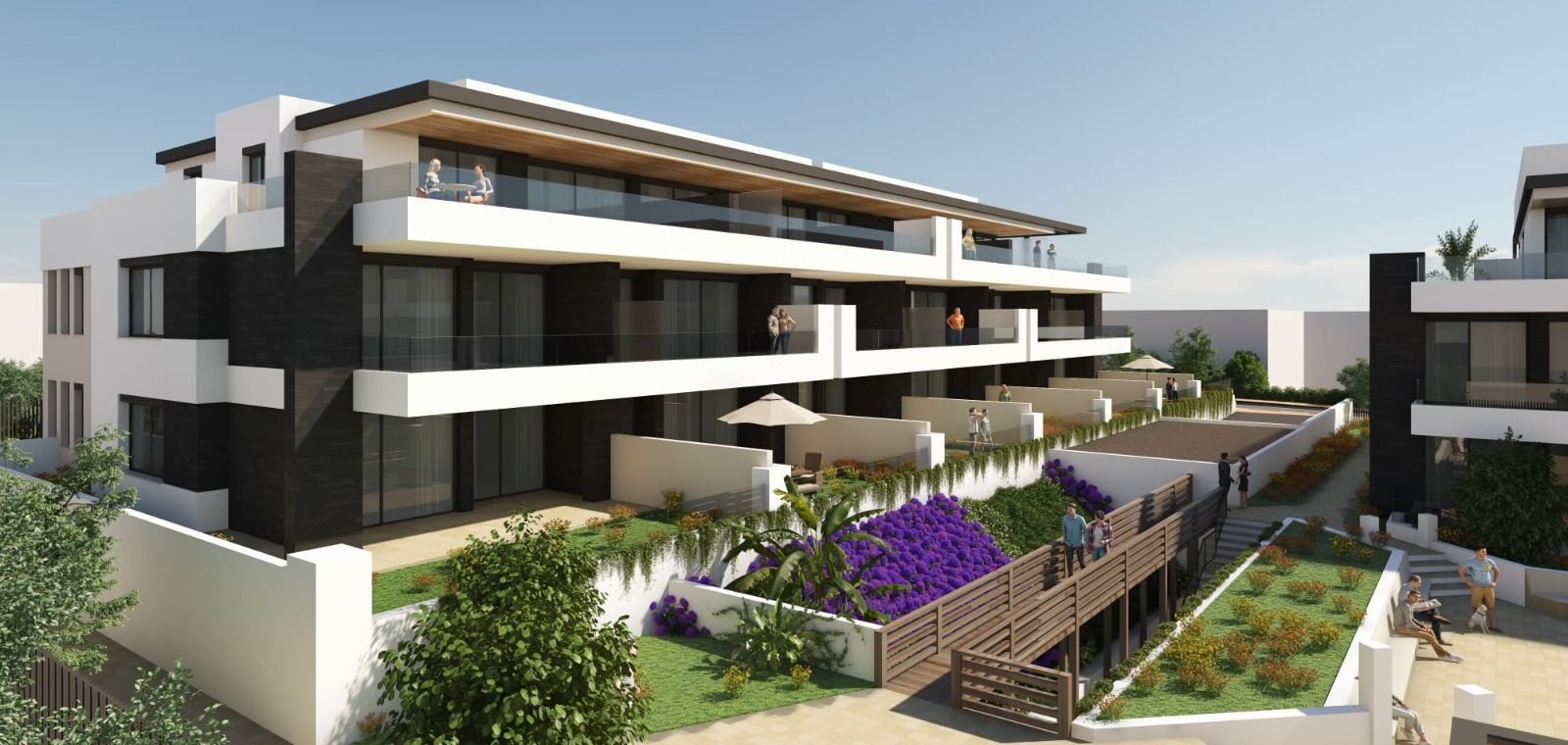 Puerto Carmen Residencial vista exterior con piscina y palmeras